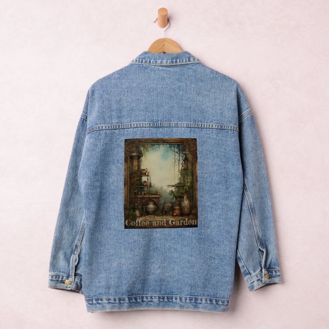 Coffee and Garden Personalised Coffee Lover Denim Jacket (Hangar)
