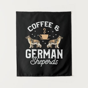 Coffee And German Shepherd Tapestry