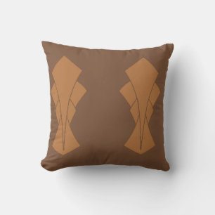 Coffee and Gold Fantail Reversible Cushion