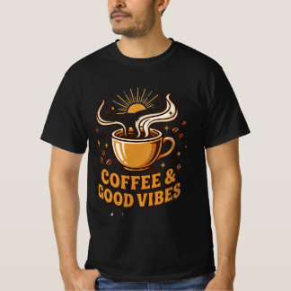 Coffee And Good Vibes Retro Coffee Lover T-Shirt