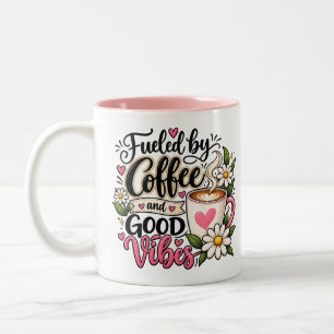 Coffee and Good Vibes Two-Tone Coffee Mug