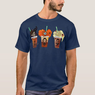 Coffee And Horror Movies Scary Halloween Coffee Lo T-Shirt