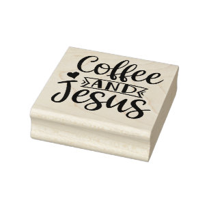 Coffee and Jesus Rubber Stamp