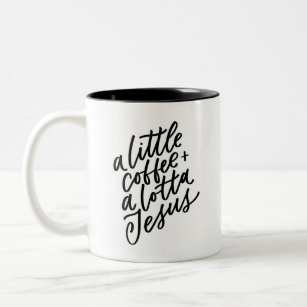 Coffee and Jesus Two-Tone Coffee Mug