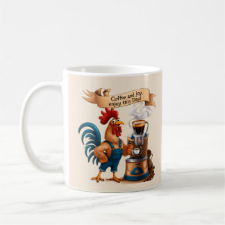 Coffee and Joy Rooster Mug
