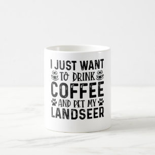 Coffee And Landseer Dog Funny Mug