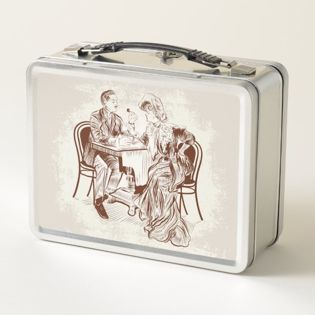  coffee and love metal lunch box (Back)