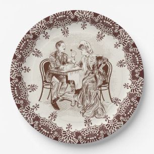 coffee and love paper plate