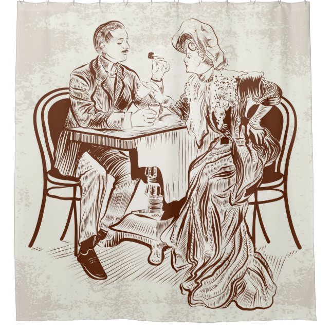 coffee and love shower curtain (Front)