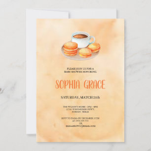 coffee and macaroons babyshower Invitation