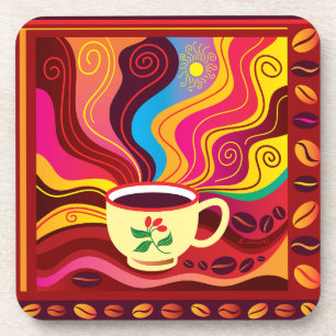 Coffee and Muffins Pattern Coaster