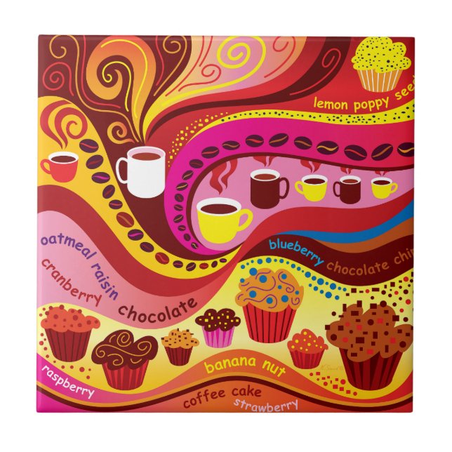 Coffee and Muffins Pattern Tile (Front)