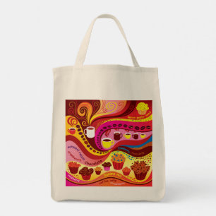 Coffee and Muffins Pattern Tote Bag