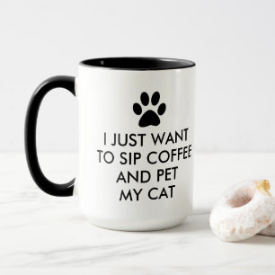 Coffee and My Cat Slogan Typography Mug