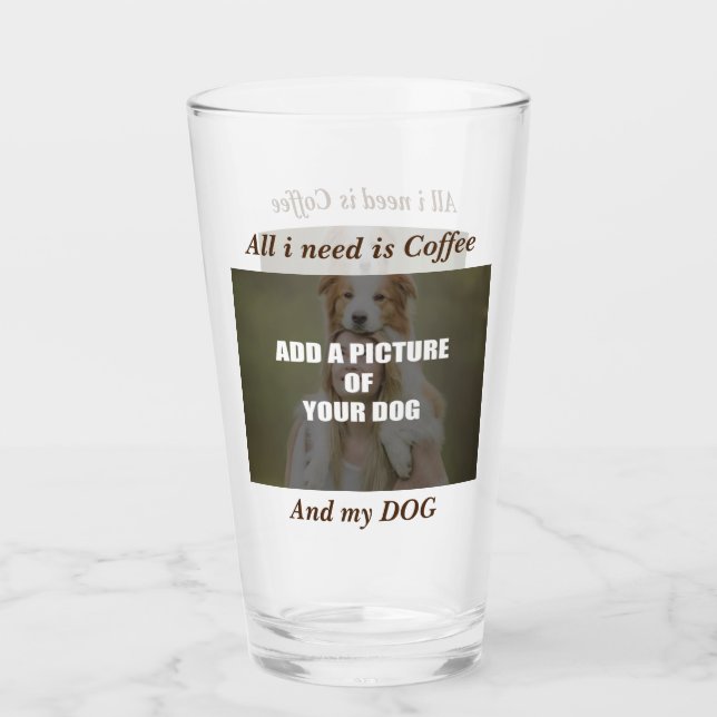 Coffee and my Dog Throw Pillow Glass (Front)