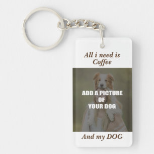Coffee and my Dog Throw Pillow Key Ring