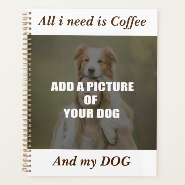 Coffee and my Dog Throw Pillow Planner (Front)