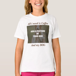 Coffee and my Dog Throw Pillow T-Shirt