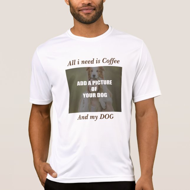 Coffee and my Dog Throw Pillow T-Shirt (Front)
