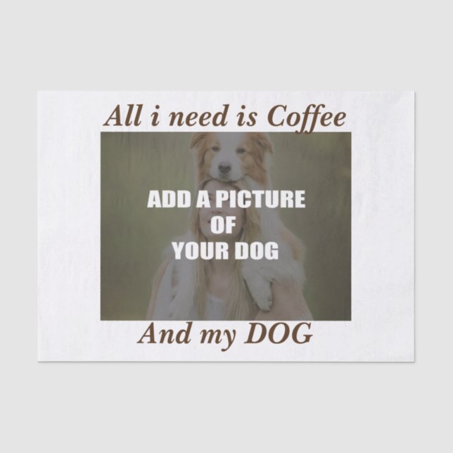 Coffee and my Dog Throw Pillow Tissue Paper (Front)
