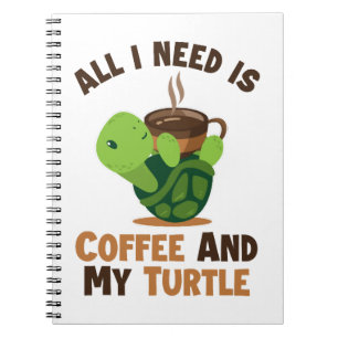 Coffee and my Turtle Tortoise Painted Lover Turtle Notebook