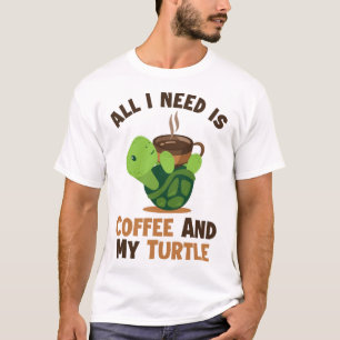 Coffee and my Turtle Tortoise Painted Lover Turtle T-Shirt