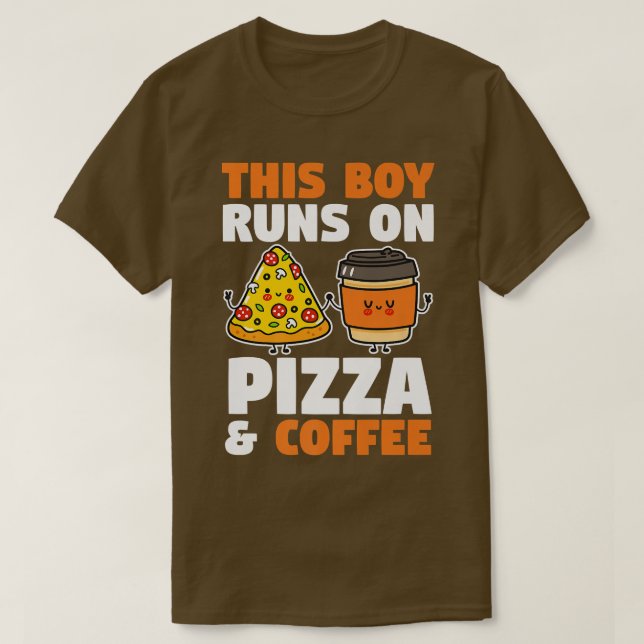 Coffee and Pizza Premium  T-Shirt (Design Front)