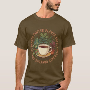 Coffee and Plants Retro Botanical Plant Lover Club T-Shirt
