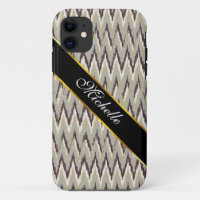 Coffee and Sage iKat ZigZag Pattern