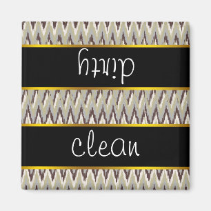 Coffee and Sage iKat ZigZag Pattern Magnet