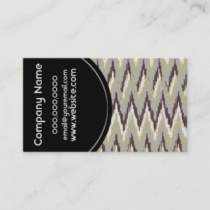 Coffee and Sage Tribal ZigZag Pattern Business Card