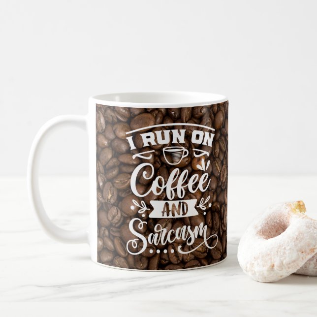 Coffee and Sarcasm Coffee Mug (With Donut)