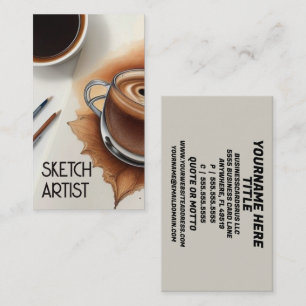Coffee and Sketching Sketch Artist Business Card