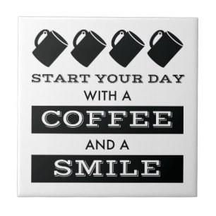 Coffee and Smile Ceramic Tile
