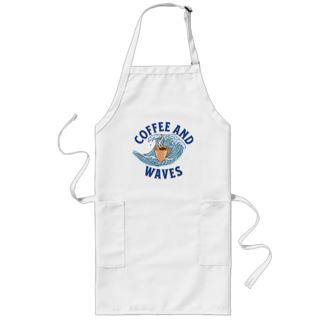 Coffee and Waves Long Apron (Front)