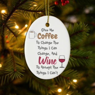 Coffee And Wine Ceramic Tree Decoration