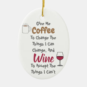 Coffee And Wine Ceramic Tree Decoration