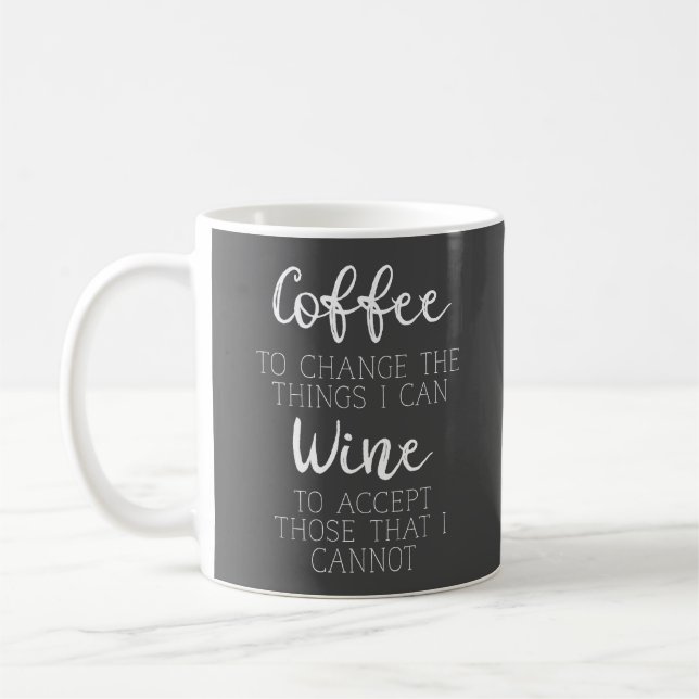 Coffee and Wine Humour Mug (Left)