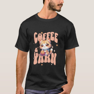 Coffee and Yarn Cute Cat Kitten Crochet Knitting S T-Shirt
