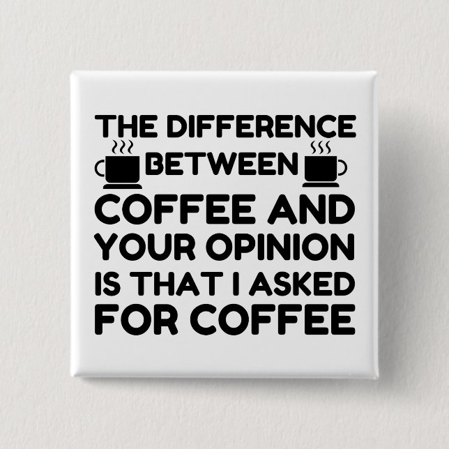 Coffee And Your Opinion 15 Cm Square Badge (Front)
