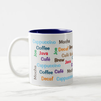Coffee Any Language Two-Tone Coffee Mug