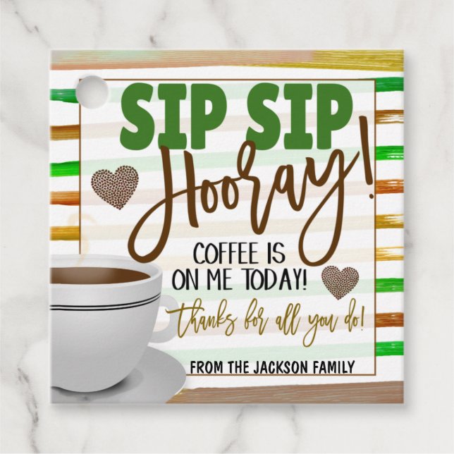 Coffee Appreciation Thank You Gift Tag (Front)