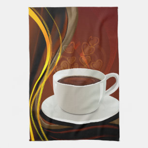 Coffee Art Cafe Tea Towel