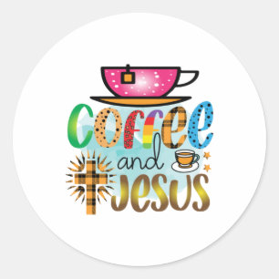 Coffee Art Cofee And Jesus Classic Round Sticker