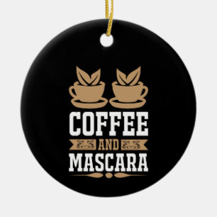 Coffee Art Coffee And Mascara Ceramic Tree Decoration