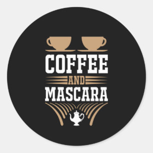 Coffee Art Coffee And Mascara Classic Round Sticker