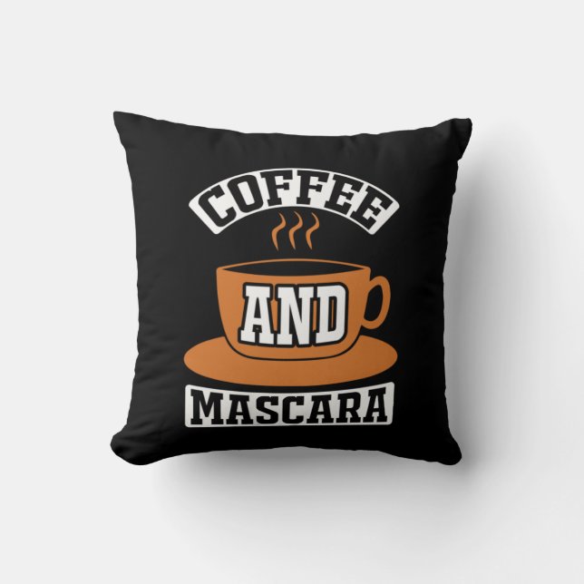 Coffee Art Coffee And Mascara Cushion (Front)