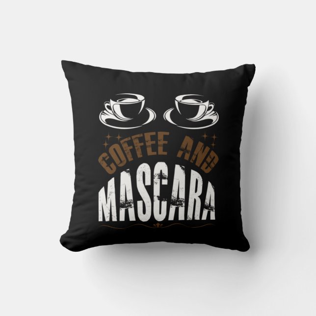 Coffee Art Coffee And Mascara Cushion (Front)