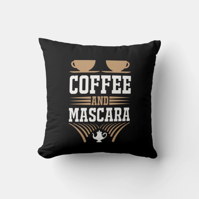 Coffee Art Coffee And Mascara Cushion (Front)