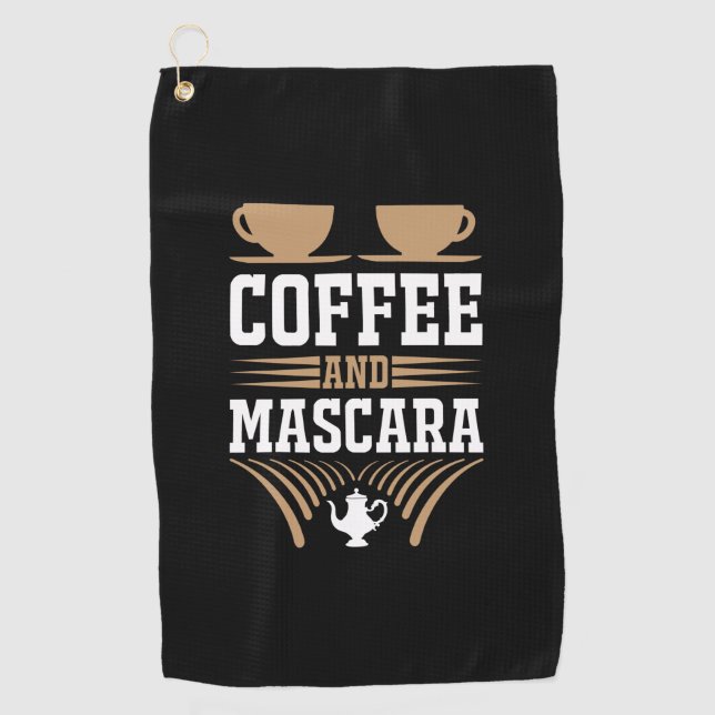 Coffee Art Coffee And Mascara Golf Towel (Front)